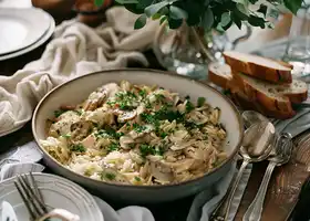 Creamy Chicken and Mushroom Orzo recipe