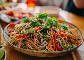 Chilled Soba Noodle Salad with Peanut Dressing recipe