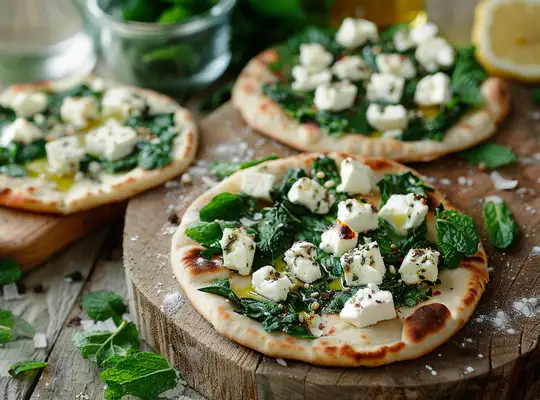 Stashcook | Mediterranean Spinach and Feta Flatbread