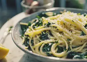Creamy Lemon-Garlic Spaghetti with Spinach recipe