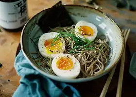 Sesame Ginger Soba with Soft-Boiled Eggs recipe