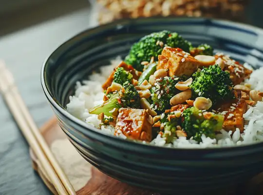 Stashcook | Spicy Tofu Stir-Fry with Peanuts and Broccoli