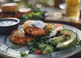 Herbed Salmon Patties with Citrus Yogurt Sauce recipe