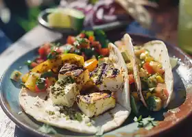 Grilled Paneer Tacos with Avocado Salsa recipe