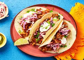 Mojo Pork Tacos with Creamy Cilantro Slaw recipe