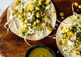 Grated Squash, Corn and Tomatillo Tacos recipe