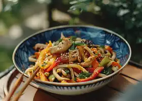 Teriyaki Udon with Chicken and Vegetables recipe