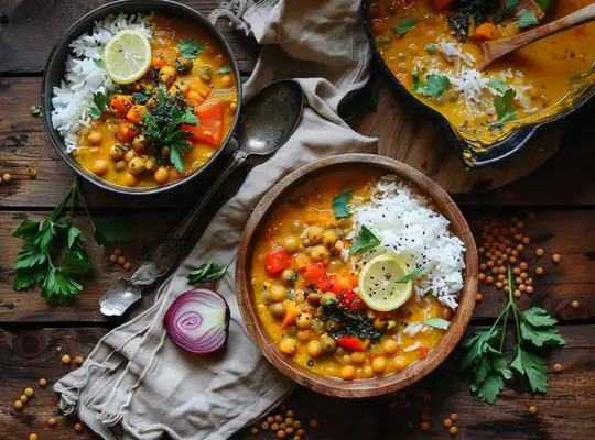 Stashcook | Cauliflower & Lentil Coconut Stew with Rice