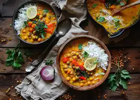 Cauliflower & Lentil Coconut Stew with Rice recipe