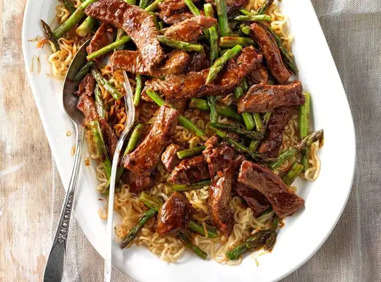 Stashcook | Asparagus Beef Lo Mein