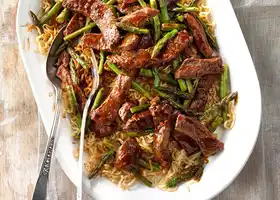 Asparagus Beef Lo Mein recipe