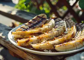 Grilled Banana with Almond Butter and Honey recipe