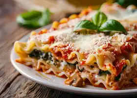 Cheesy Spinach and Mushroom Lasagna Rolls recipe