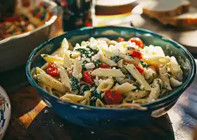 Creamy Feta and Spinach Tomato Penne recipe