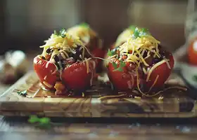 Stuffed Bell Pepper Cups with Spicy Black Beans and Cheddar recipe