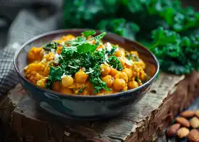 Chickpea Almond Butter Curry with Kale recipe