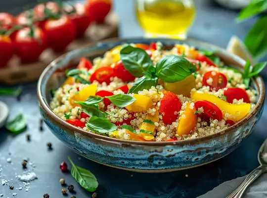 Stashcook | Mediterranean Quinoa Salad with Cherry Tomatoes & Bell Peppers
