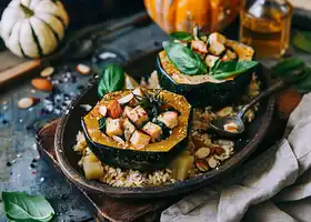 Roasted Acorn Squash and Brown Rice Medley recipe