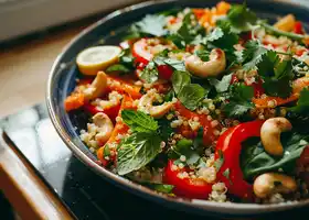 Roasted Carrot & Quinoa Salad with Lemon Herb Dressing recipe