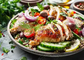 Greek-Style Lemon Herb Chicken and Quinoa Salad recipe