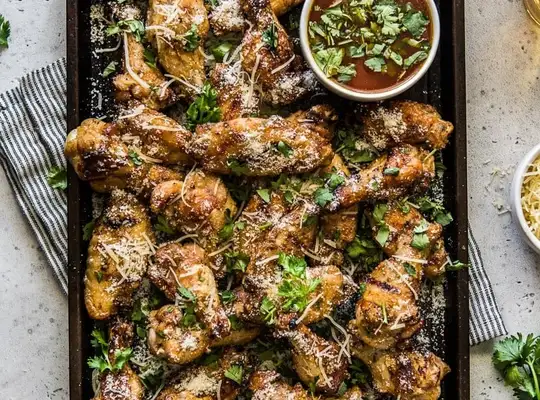 Stashcook | Grilled Garlic Parmesan Wings with Cilantro