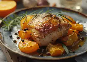 Rosemary Chicken Thighs with Honey Roasted Butternut Squash recipe