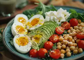 Chickpea and Avocado Salad with Boiled Eggs recipe