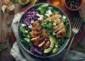 Spicy Chicken Salad with Feta, Mixed Greens & Creamy Dressing recipe