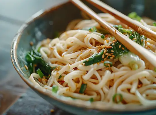 Stashcook | Spicy Hand-Pulled Noodles with Garlic and Greens