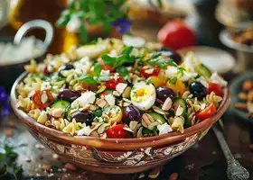 Mediterranean Pasta Salad with Kalamata Olives, Feta & Eggs recipe