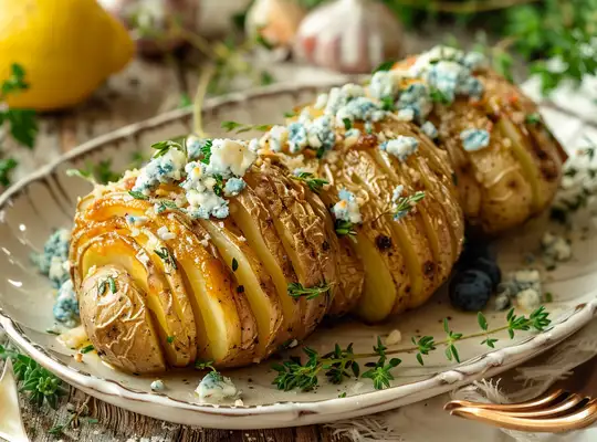 Stashcook | Herbed Hasselback Potatoes with Blue Cheese