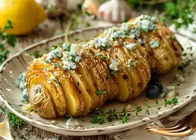 Herbed Hasselback Potatoes with Blue Cheese recipe