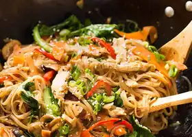 Chicken Stir Fry with Rice Noodles recipe