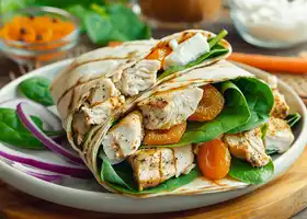 Mediterranean Chicken Wrap with Apricots and Spinach recipe