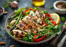 Grilled Chicken & Asparagus Salad with Honey-Dijon Dressing recipe