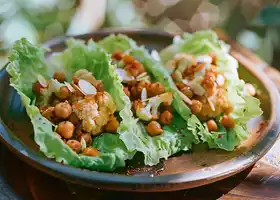 Spicy Cauliflower & Chickpea Lettuce Wraps recipe