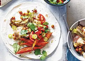 Spiced cauliflower and chickpea tacos recipe