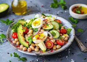 Mediterranean Bean and Avocado Salad with Lemon Dressing recipe