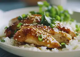 Honey Glazed Chicken with Garlic Rice recipe