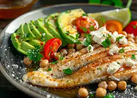 Grilled Lime Tilapia with Chickpea, Tomato, Avocado & Parsley Salad recipe