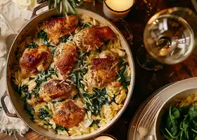 Creamy Chicken and Spinach Orzo recipe