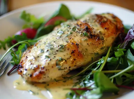 Stashcook | Herbed Chicken with Creamy Mustard Sauce & Mixed Greens