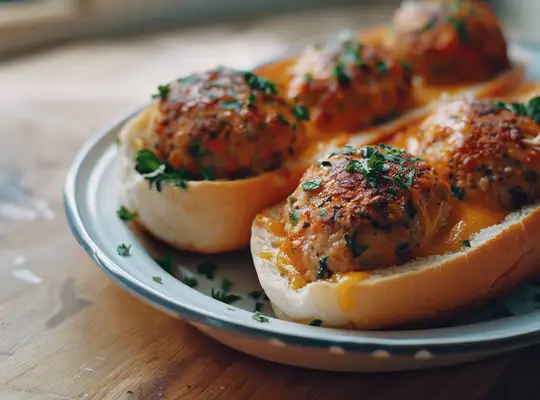 Stashcook | Cheesy Chicken Meatball Subs