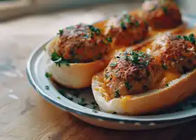 Cheesy Chicken Meatball Subs recipe