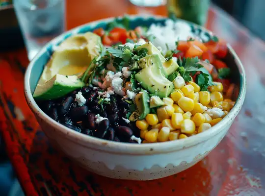 Stashcook | Black Bean and Corn Burrito Bowl with Lime Rice