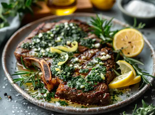 Stashcook | Herb-Crusted Ribeye Steak with Lemon-Garlic Butter
