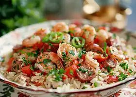 Shrimp and Spicy Sausage Rice recipe