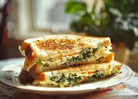 Artichoke Pesto & Spinach Grilled Cheese with Hummus Dip recipe