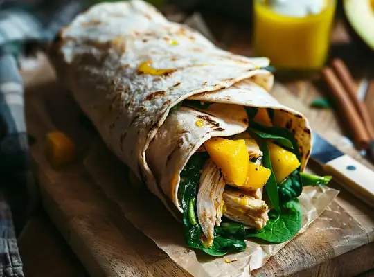 Stashcook | Chicken, Mango & Spinach Whole Wheat Wrap