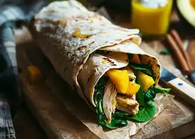 Chicken, Mango & Spinach Whole Wheat Wrap recipe